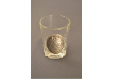Păhărel pentru alcool rotund cu plăcuţă metalică Vlad Ţepeş
